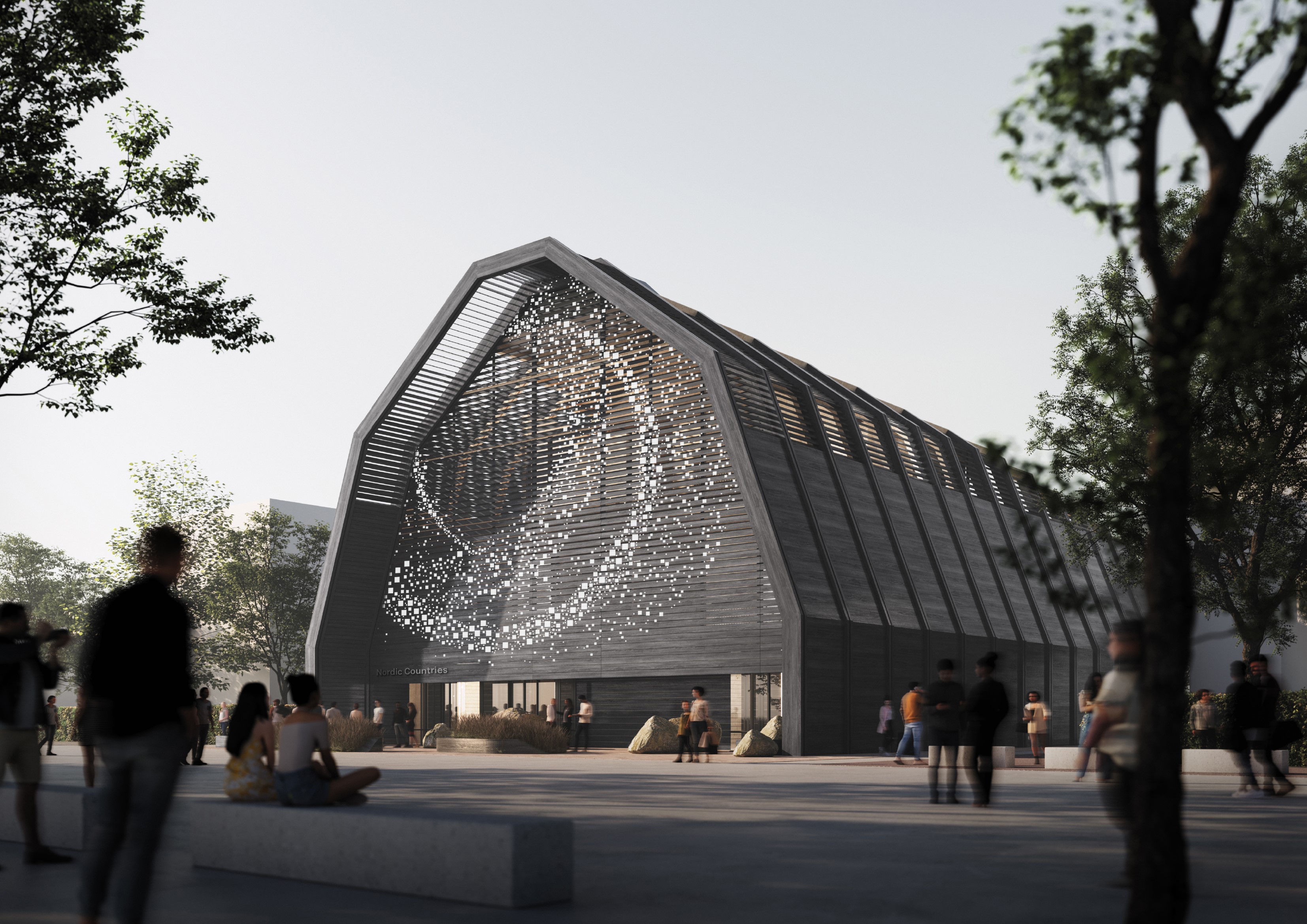 Konceptbillede af den nordiske pavillon på Expo 2025